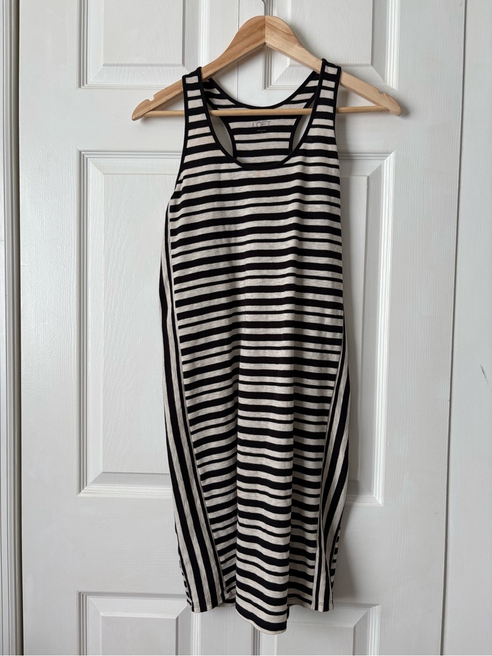 LOFT Striped Black and White Tank Dress